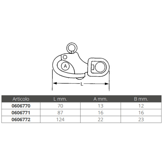 Mosquetón Spinnaker Fni Con Ojal Giratorio Acero Inoxidable 316