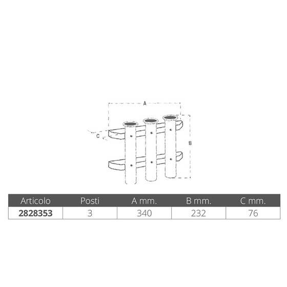 Fni Wall Mounted Stainless Steel Rod Holder