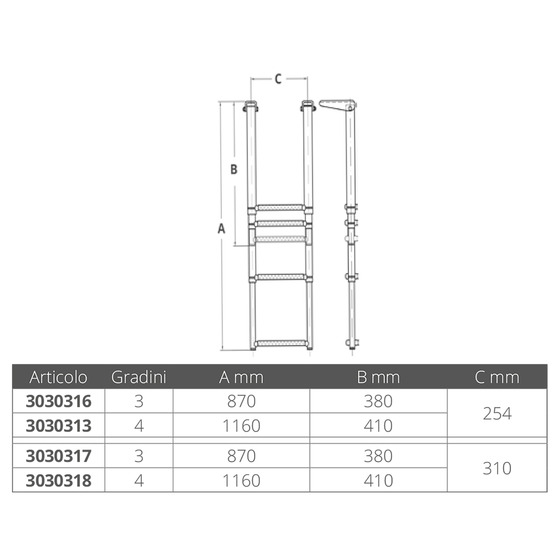 Fni Stainless Steel Telescopic Ladders