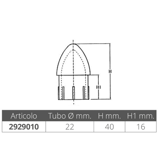 Tapa Final Fni Para Tubos Ø 22mm