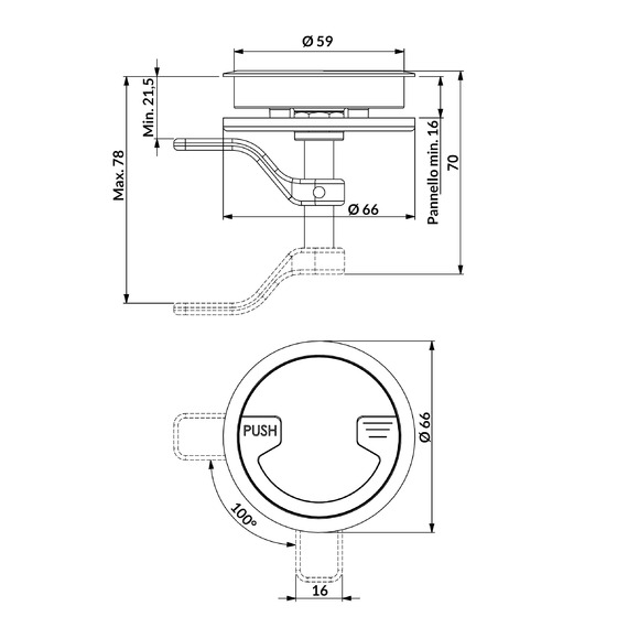 Foresti E Suardi Aisi 316 Hatch Latch Diam.  Mm.66