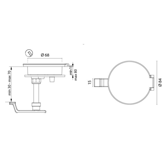 Foresti E Suardi Chromed Brass Flush Hatch Lock Diam.  Mm.84