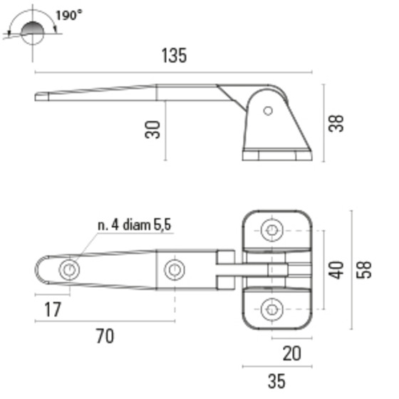 Foresti E Suardi Hinge Mm.135x58