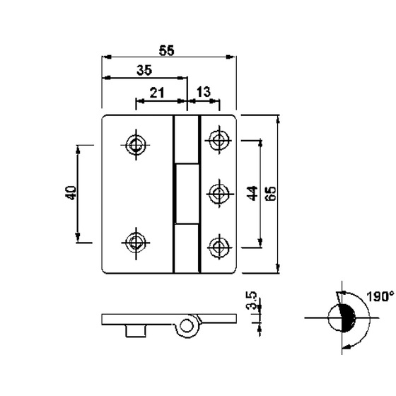 Foresti E Suardi Flat Hinges Mm.55x65