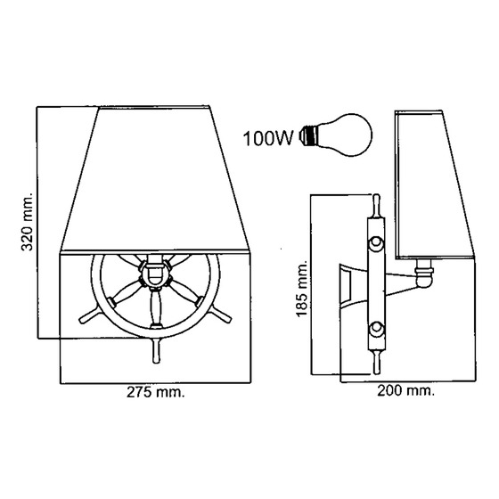 Foresti E Suardi Wall Lamp With Steering Wheel