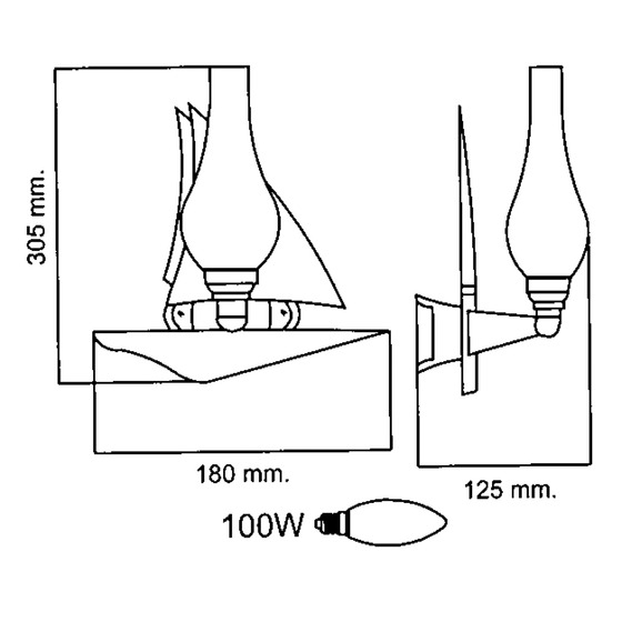 Foresti E Suardi Wall Lamp With Sailing Boat