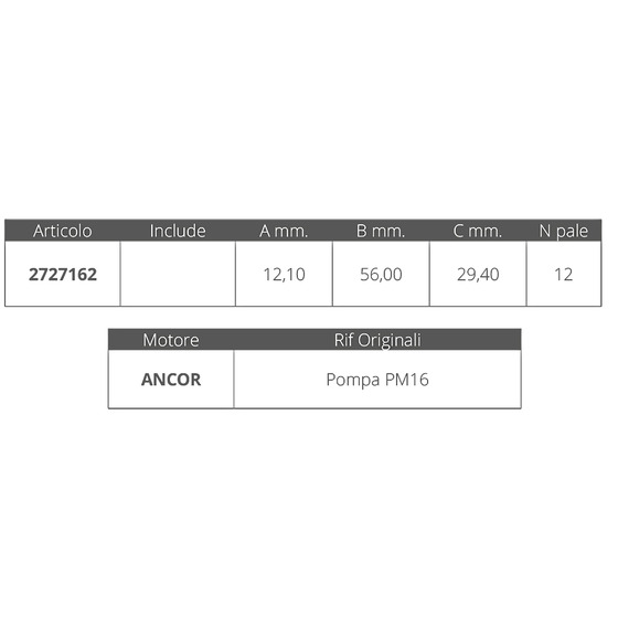 Ancor Impeller For Pm16