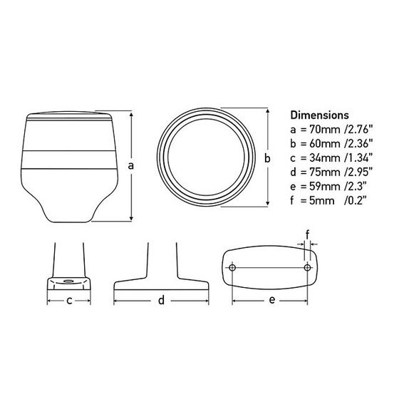 Hella Marine Naviled 360 Lampes compactes avec tige