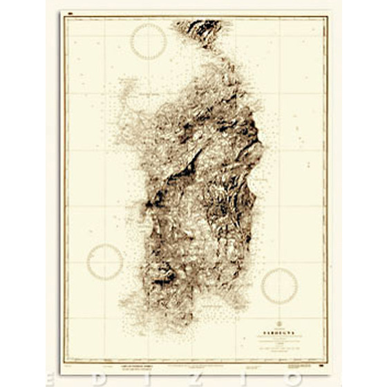 Carte historique de l'Institut hydrographique de la Sardaigne