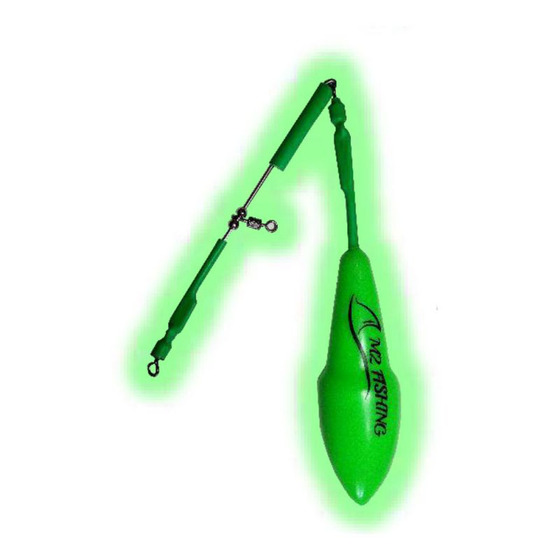 M2 Fishing Surf Top mit fluo grünen Rig