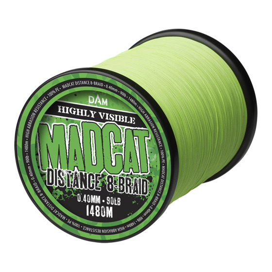 Madcat Distance 8-braid 675m 0.60mm 61.2kg 135lbs Hi Vis Green