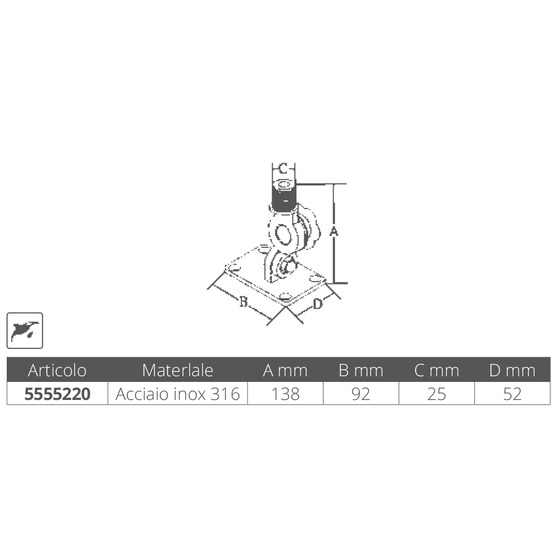 Socle Marine Town En Acier Inox Avec Double Joint