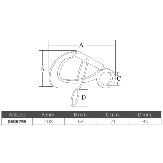 Marine Town Moschettone Per Gavitelli Inox 316