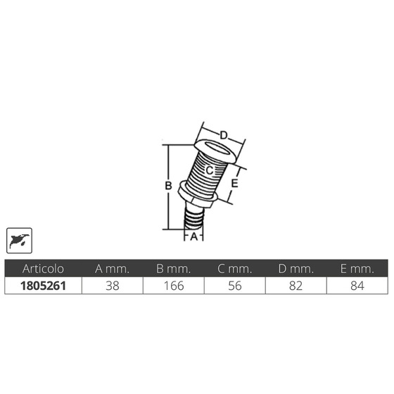 Marine Town 15 Degree Stalon Side Deck Drain