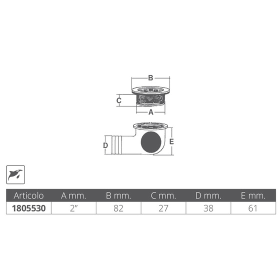 Marine Town Stainless Steel Discharge Strainer