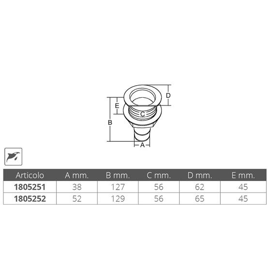 Marine Town Straight Stalon Side Deck Drain