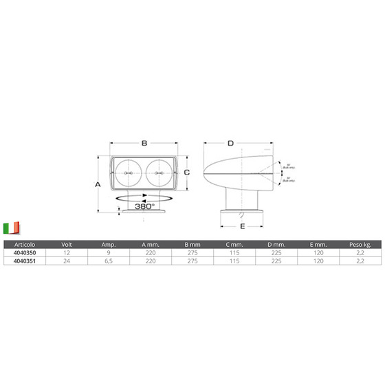 Matromarine Floodlight In Abs