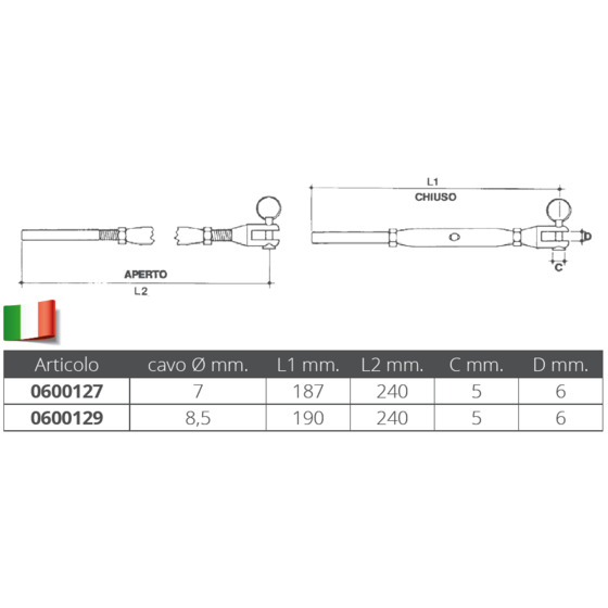 Mavimare Aisi 316 S.s. Turned Rigging Screws