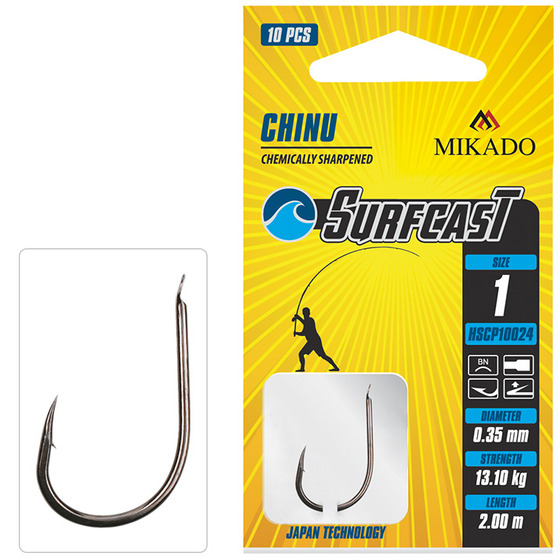 Mikado Surfcast Chinu No 1 Bn / Line: 0.35mm/200cm10 Pcs.