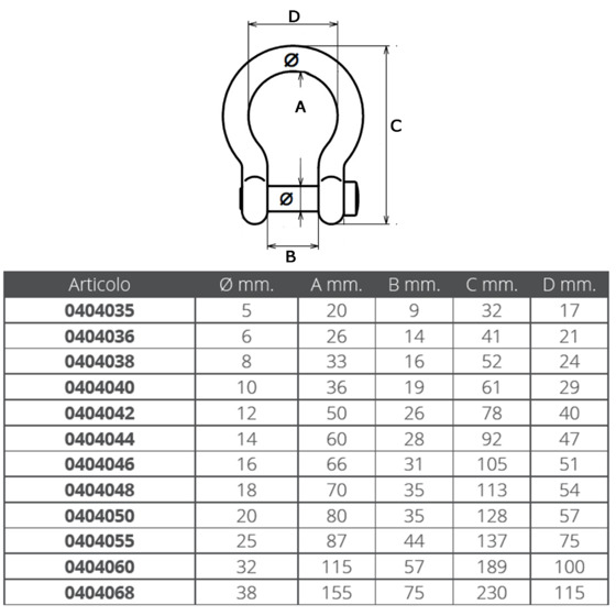 Nantong Five Wood Import Export C verzinkter Schäkel A Cetra