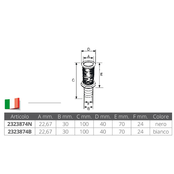 Nuova Rade Scarico A Mare In Pvc C/ptg Ø Mm.22,67x100