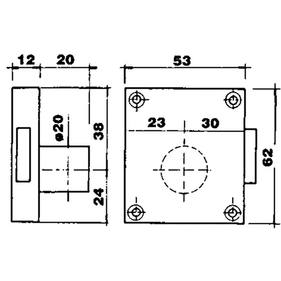 Olcese Ricci Rim Door Locks Mm.60x53