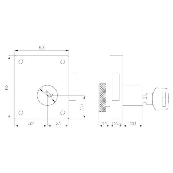 Olcese Ricci Rim Door Locks Mm.62x53