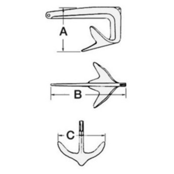 Osculati Trefoilanchor Made Of Mirror-polished Aisi316 Stainless Steel