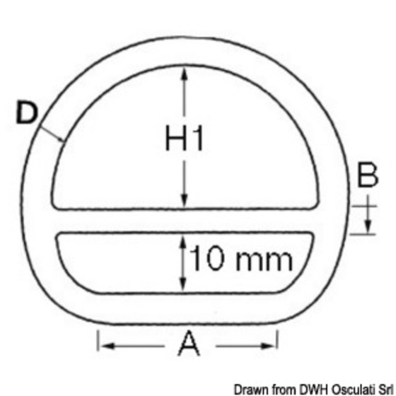 Osculati Halbrunder Ring mit Steg für Zerli