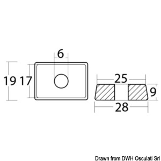 Anode embrassée par Mercury 4/5/6 Hp