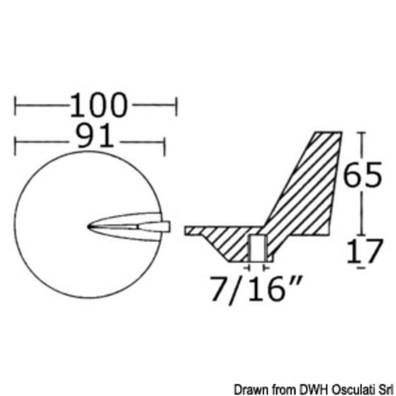 Osculati Anode For Legs With 50/140 Hp Stainless Steel Propellers