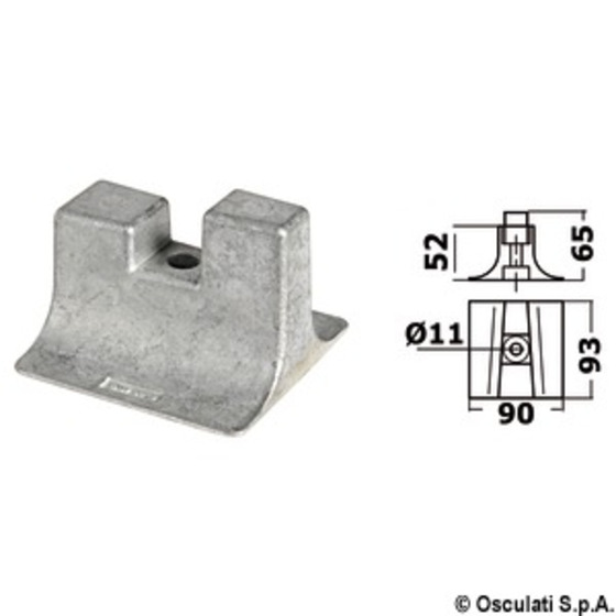 Anode de pied Osculati Yamaha 300/450 Hp en aluminium