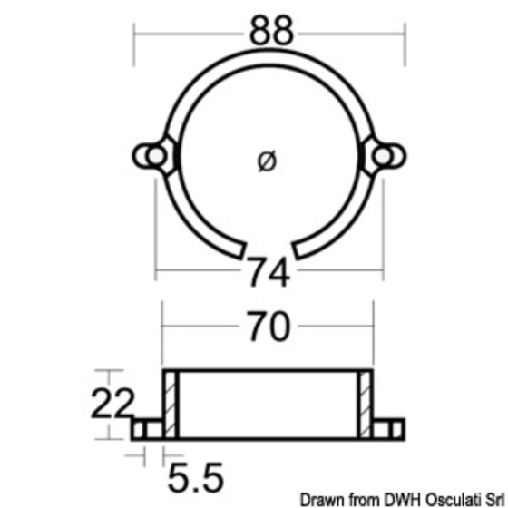 Osculati Propellerwellen-Stützanode