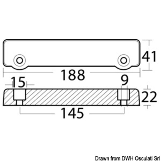 Osculati Universal-Fußstange Typ 250/270/280