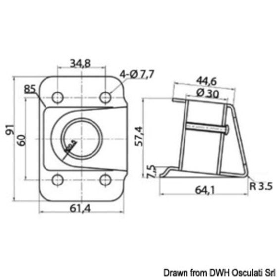 Osculati Base pour Bougeoir avec Plaque de Renfort