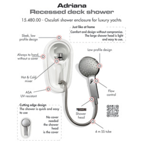 Osculati Adriana Recess-fit Deck Shower