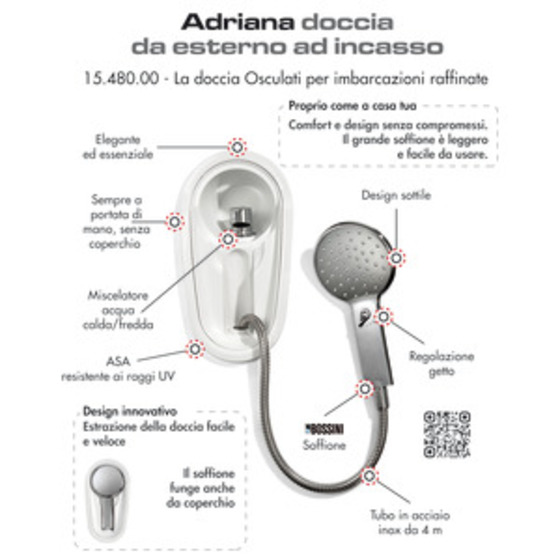 Osculati Adriana Recess-fit Deck Shower