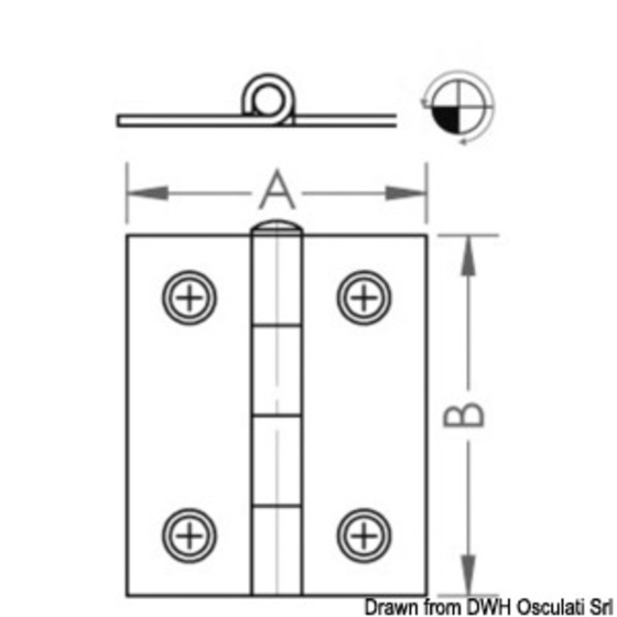 Charnière embrassée 0,8 mm