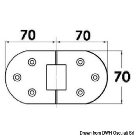 Charnière de précision Osculati Microcast, rotation à 180°