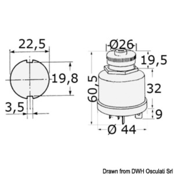 Osculati Watertight Ignition Key Ip65