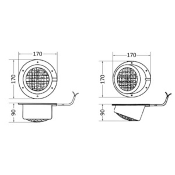 Osculati Transom Light Made By White Abs100% Watertight