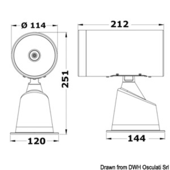 Osculati Classic Electrical Spot Light Made Of Stainless Steel