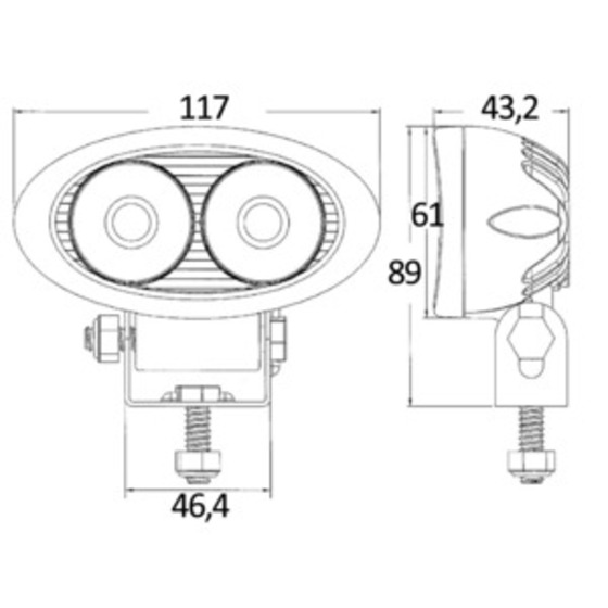 Osculati LED HD 2x5W Scheinwerfer mit verstellbarem Überrollkäfig