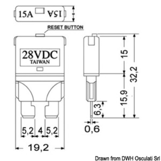 Osculati Resettable Blade Fuses12/24 V