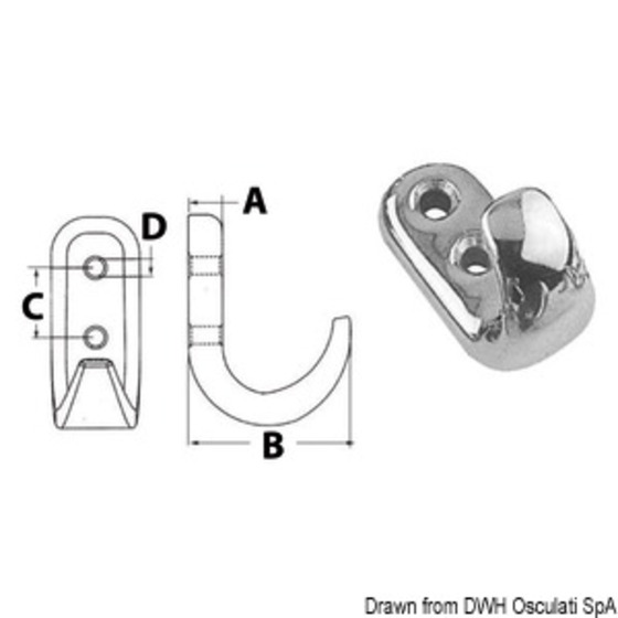 Osculati Double-screw Cast Hook