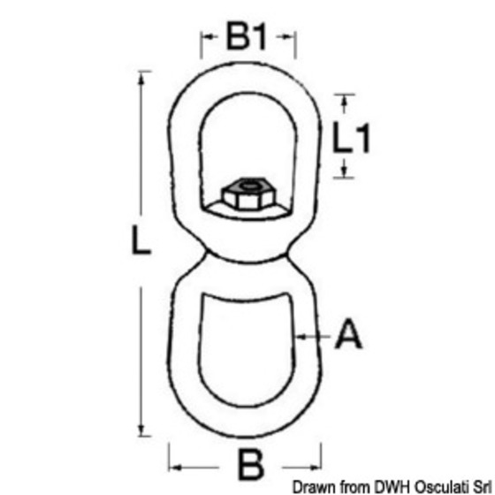 Osculati Pivotant En Acier Galvanisé Pour Chaîne D'ancre Et Bouée