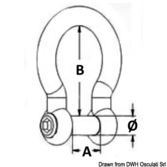 Osculati Bow Shackle With Allen-head Recessed Pin