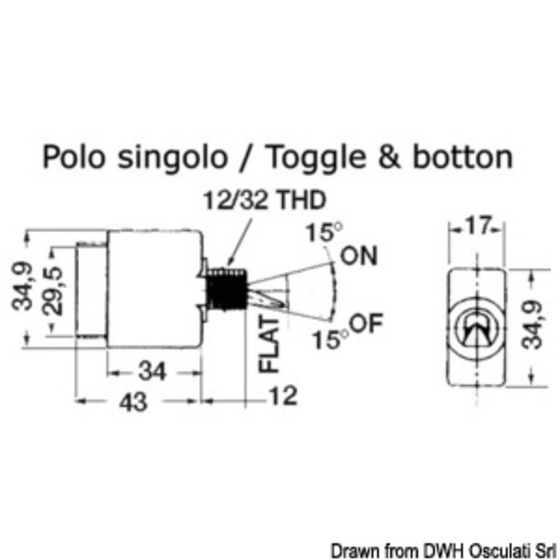 Osculati Airpax/sensata Magneto/interruptor de palanca hidráulico con fusible recargable automático