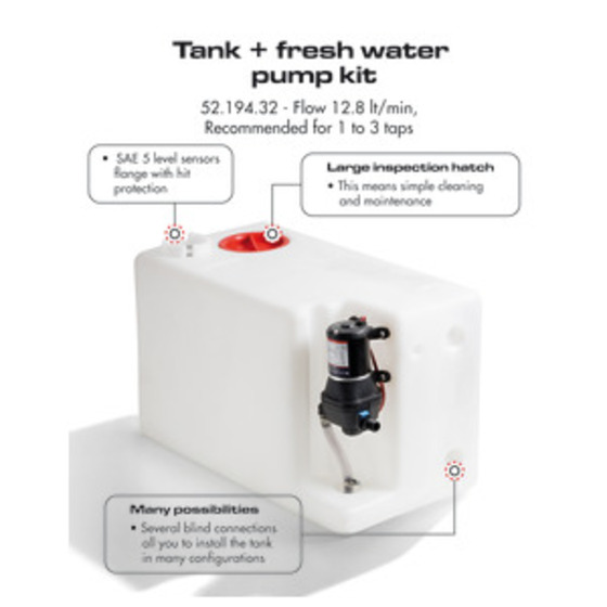 Osculati Tank + Fresh Water Pump Kit