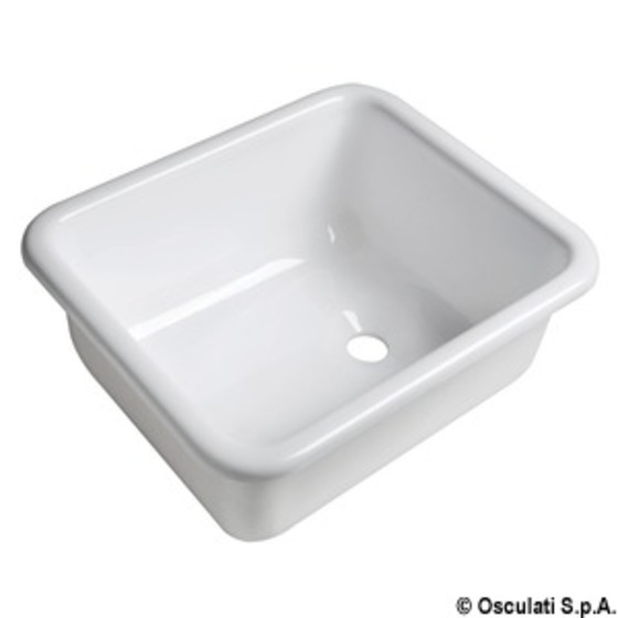 Osculati Rectangular Sink Made Of White Polished Plexiglas